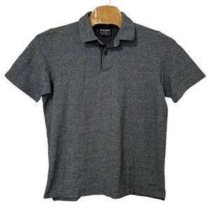 Filson Heather Gray Pique Heavy Knit Polo Shirt Mens L